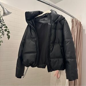 Black puffer jacket
